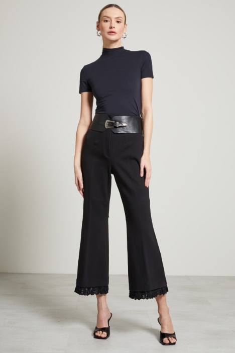 Pantalone con dettaglio in sangallo Fashion Market