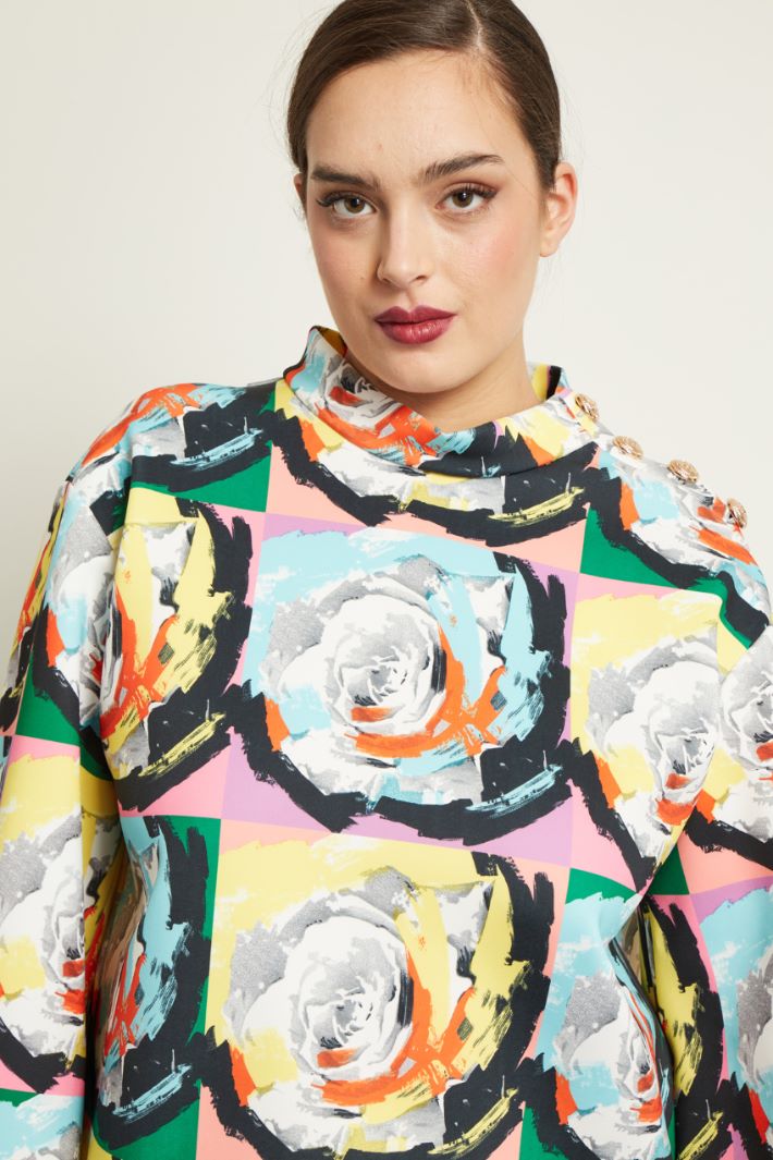 Felpa in jersey con bottoni Fashion Market Felpa in jersey con bottoni Fashion Market