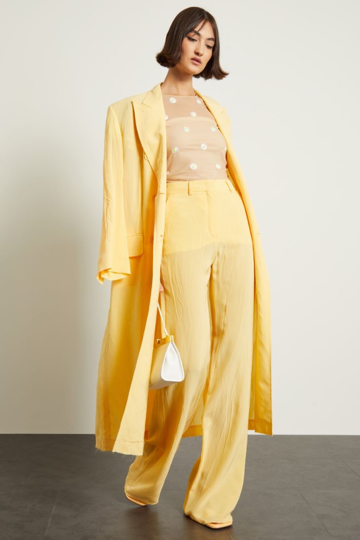 Top trasparente con ricami Fashion Market