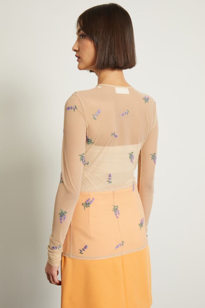 Top trasparente con ricami Fashion Market