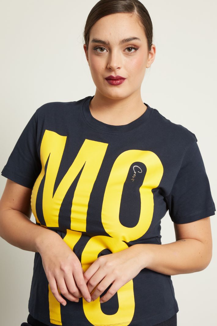 T-shirt in jersey con stampa Fashion Market T-shirt in jersey con stampa Fashion Market