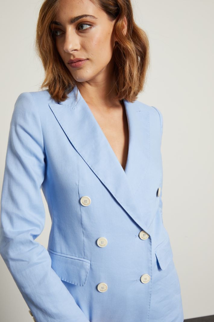 Blazer doppiopetto in lino Fashion Market