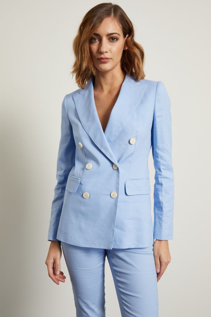 Blazer doppiopetto in lino Fashion Market