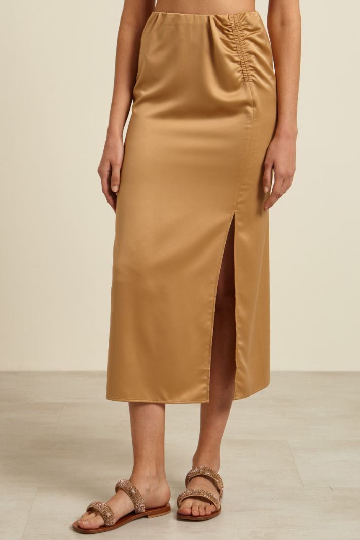 Gonna a tubo in raso Fashion Market