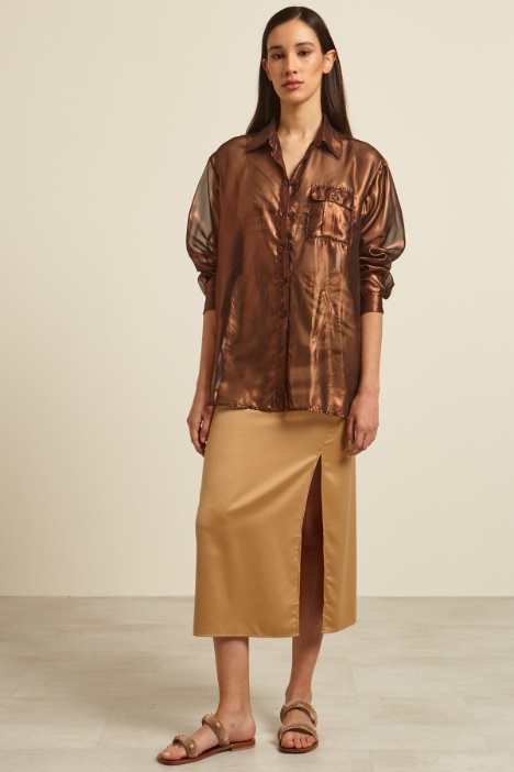 Gonna a tubo in raso Fashion Market