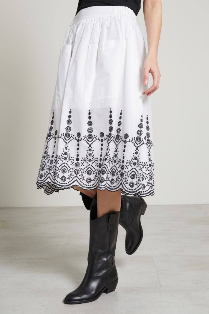 Gonna in cotone sangallo Fashion Market