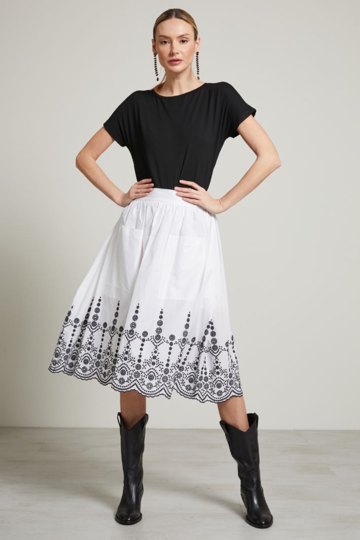 Gonna in cotone sangallo Fashion Market