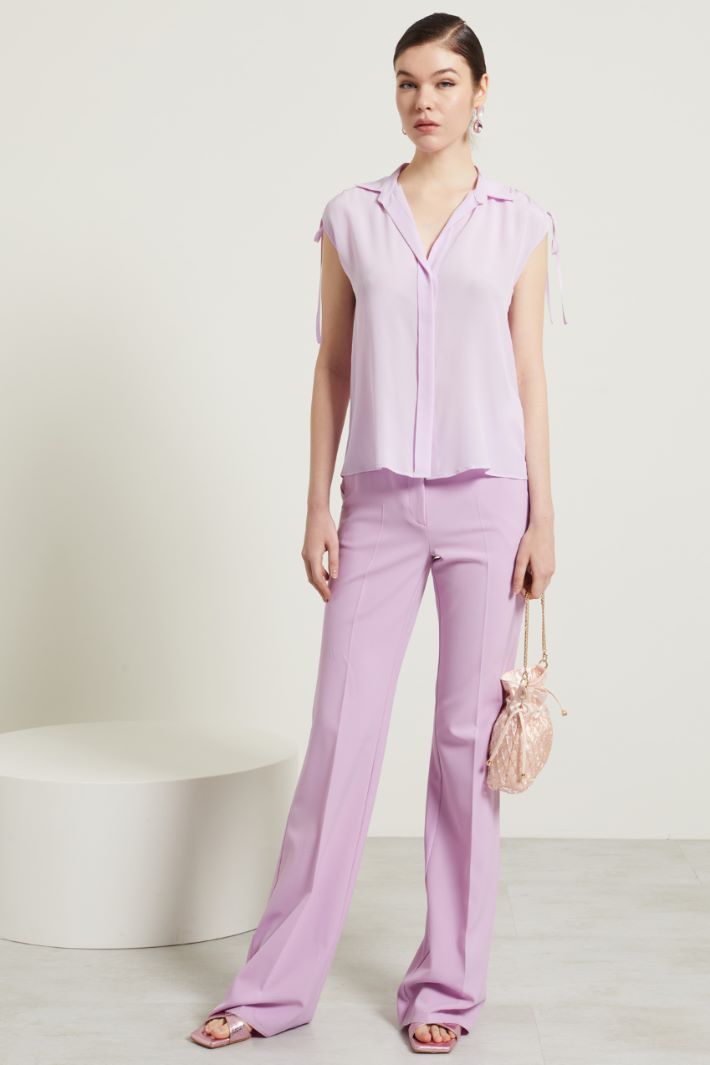 Blusa con coulisse in seta Fashion Market