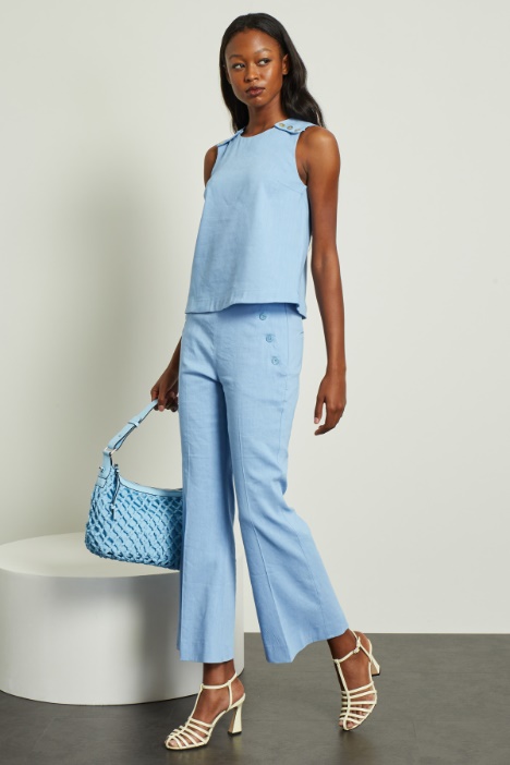 Pantaloni flare con bottoni Fashion Market