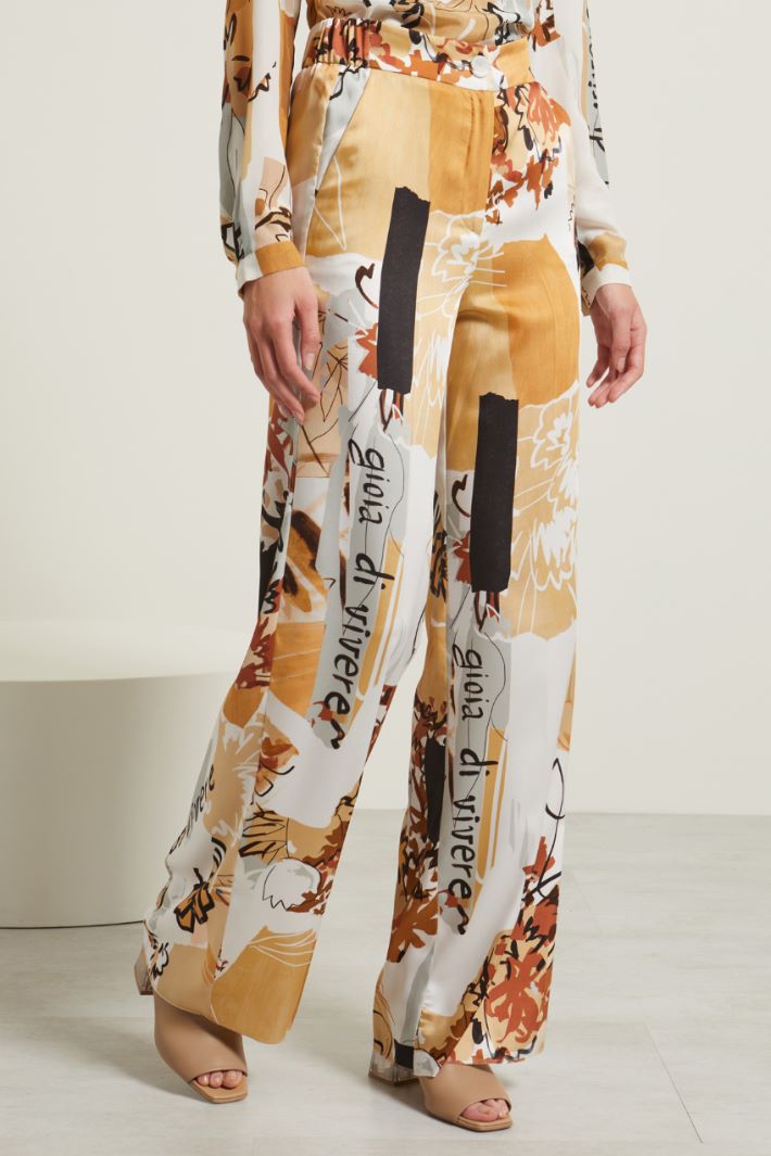 Pantaloni stampati in twill Fashion Market