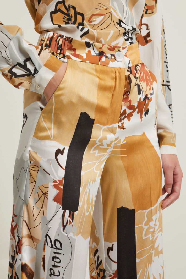 Pantaloni stampati in twill Fashion Market