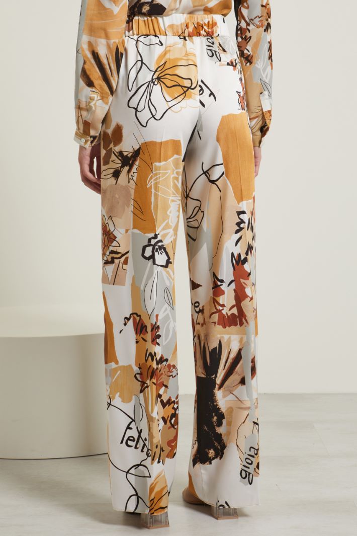 Pantaloni stampati in twill Fashion Market