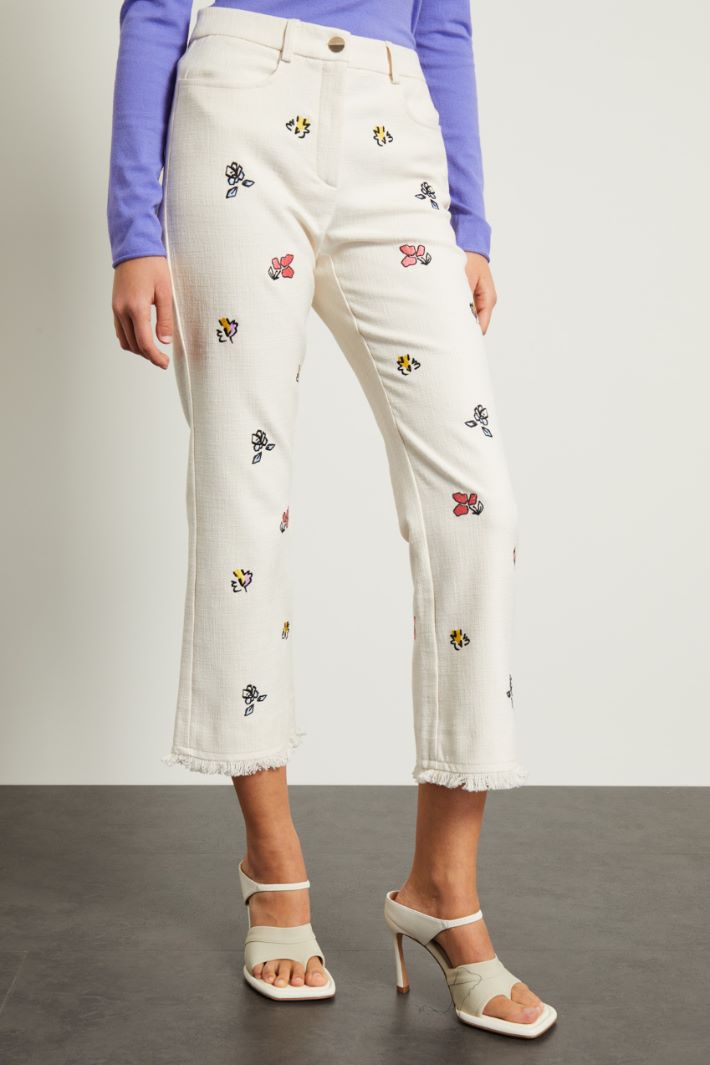 Pantaloni in stuoia ricamati Fashion Market Pantaloni in stuoia ricamati Fashion Market