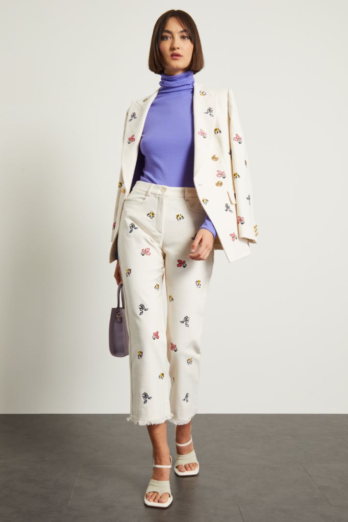 Pantaloni in stuoia ricamati Fashion Market Pantaloni in stuoia ricamati Fashion Market