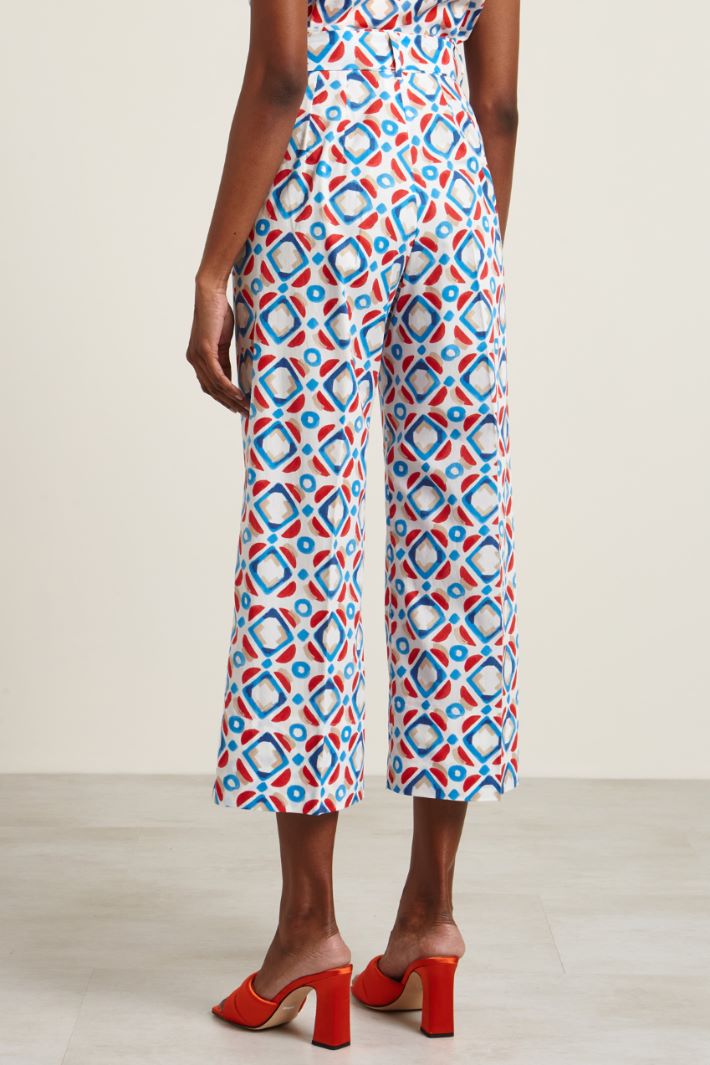 Pantaloni in popeline stampato Fashion Market