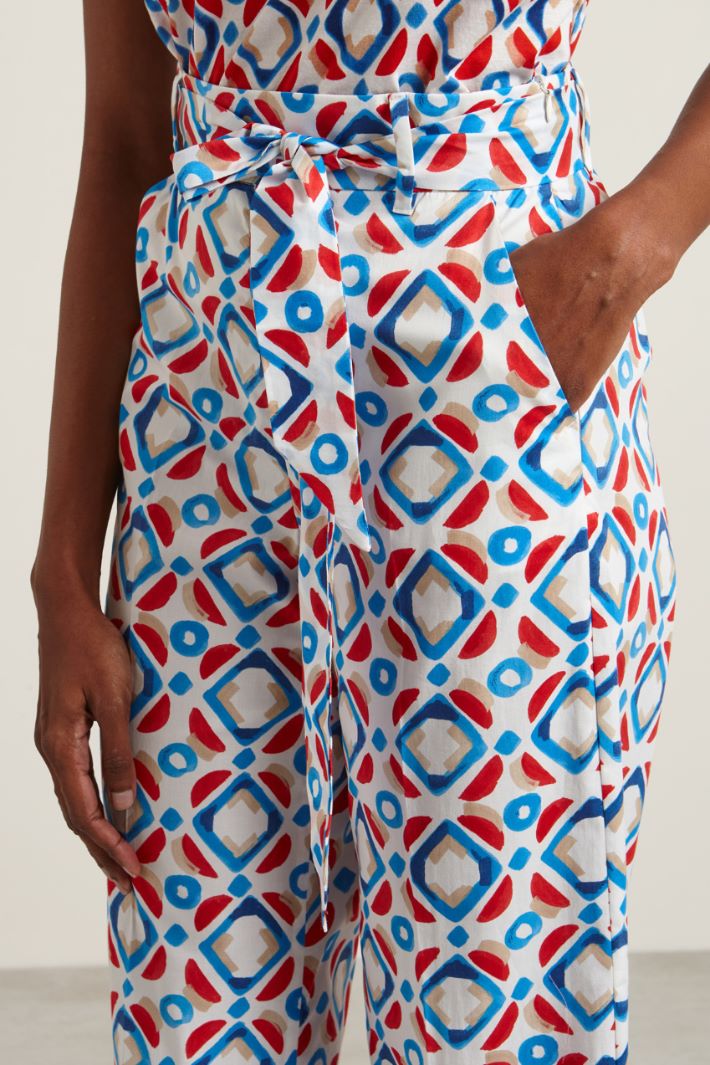 Pantaloni in popeline stampato Fashion Market