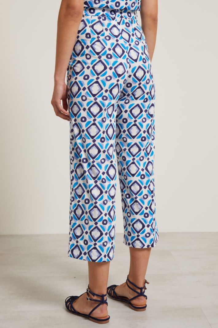 Pantaloni in popeline stampato Fashion Market