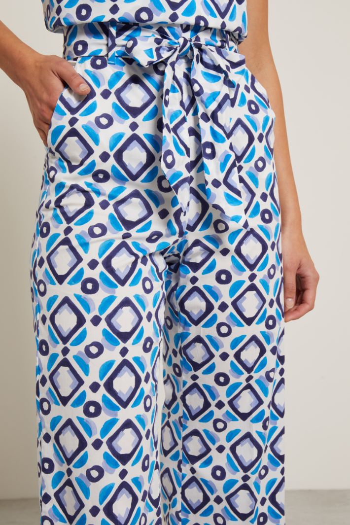 Pantaloni in popeline stampato Fashion Market