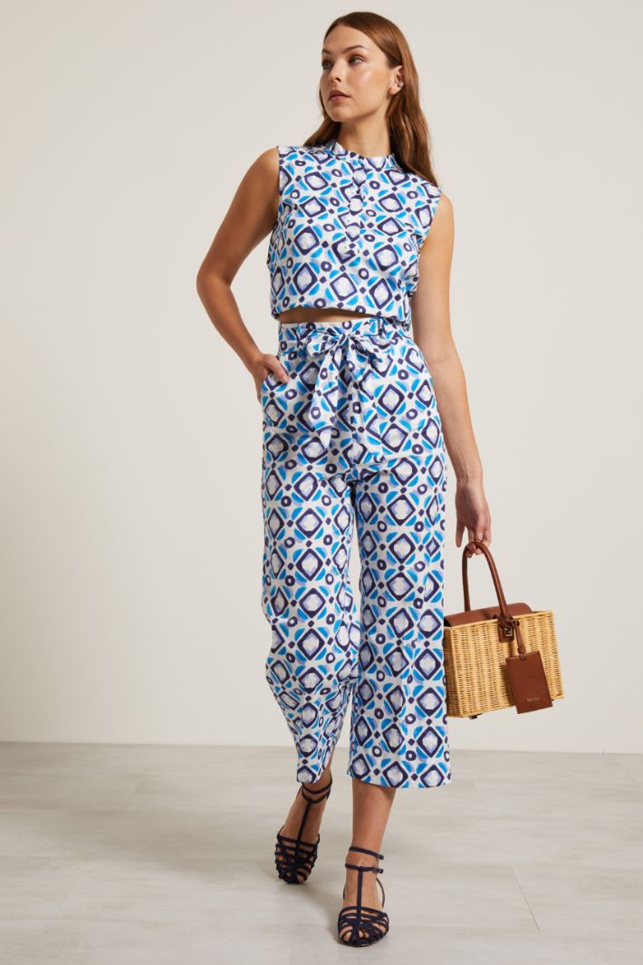 Pantaloni in popeline stampato Fashion Market