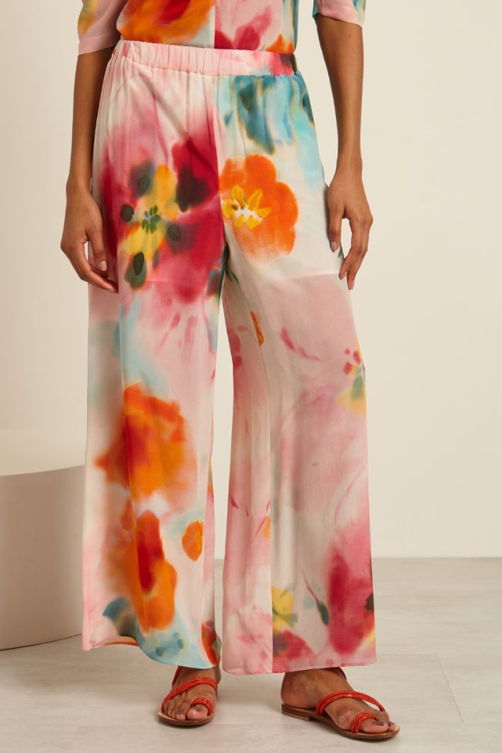 Pantaloni in crépe de chine Fashion Market