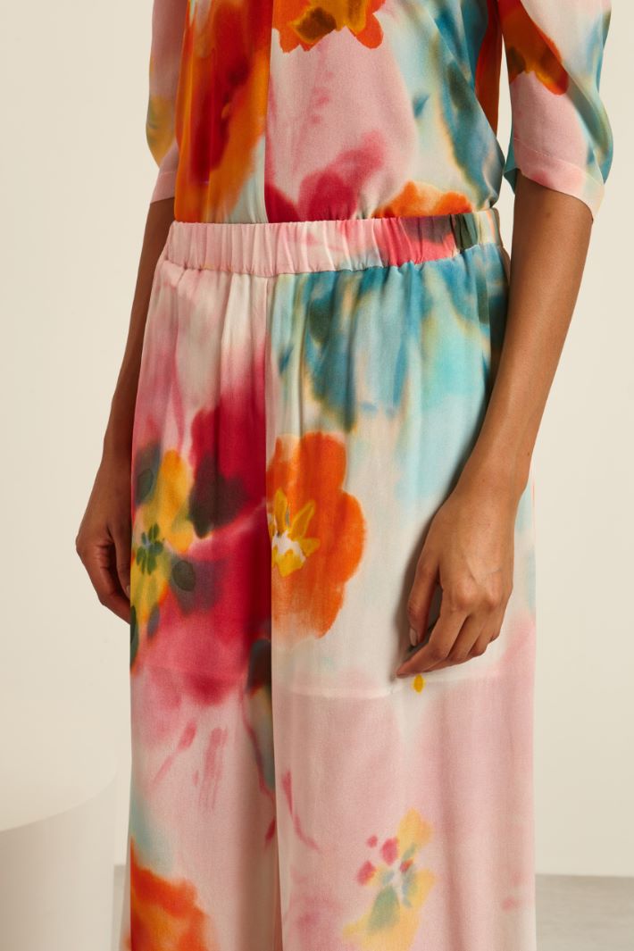 Pantaloni in crépe de chine Fashion Market