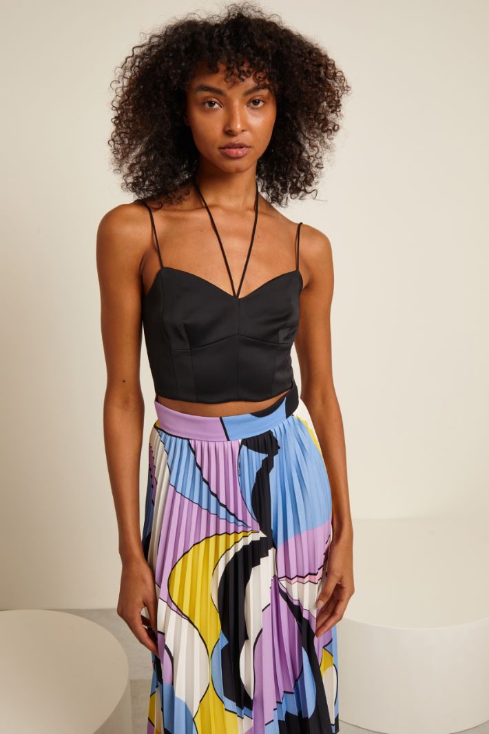 Crop top in enver satin Fashion Market