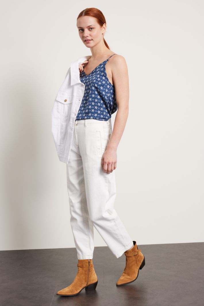 Top in twill stampato Fashion Market Top in twill stampato Fashion Market