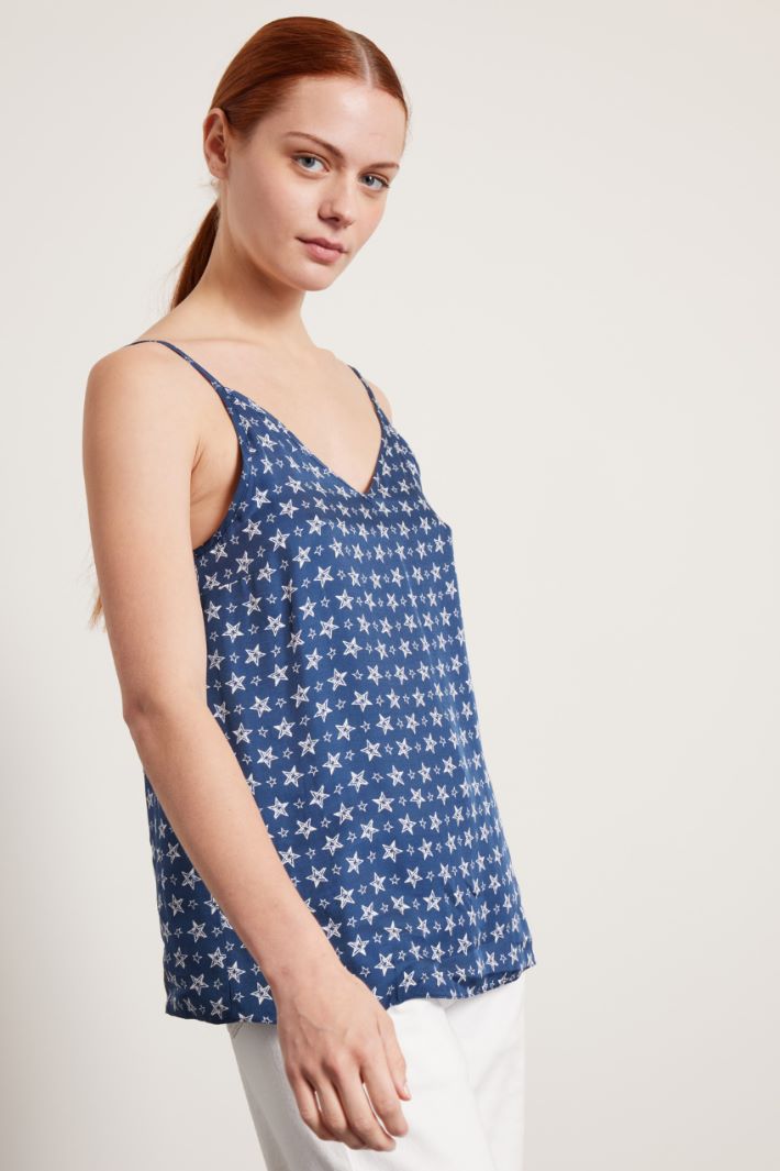 Top in twill stampato Fashion Market Top in twill stampato Fashion Market