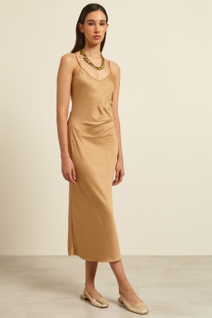 Abito lungo in raso fluido Fashion Market