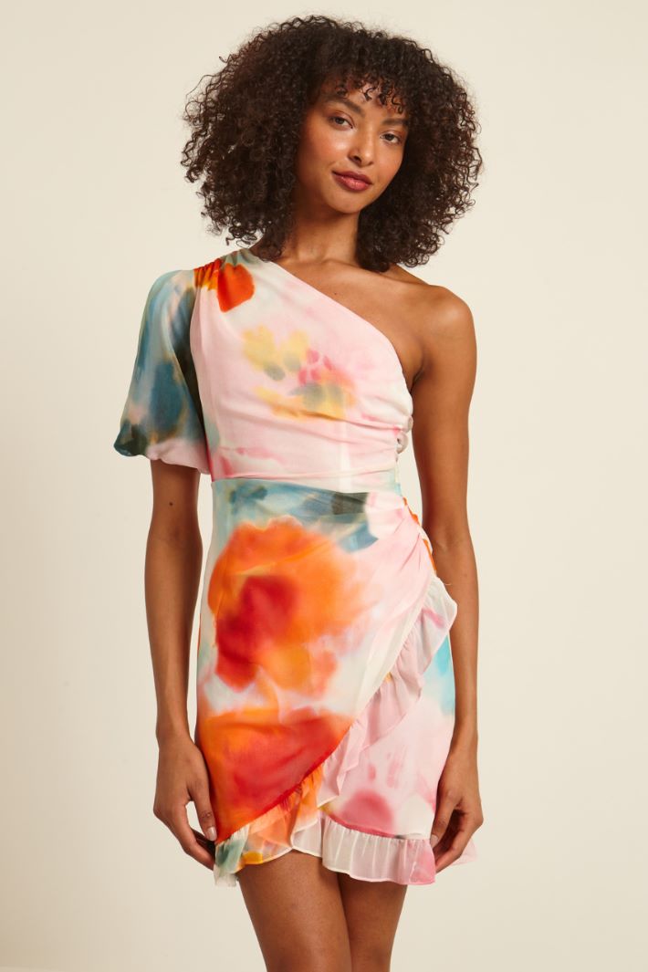 Abito monospalla in georgette Fashion Market