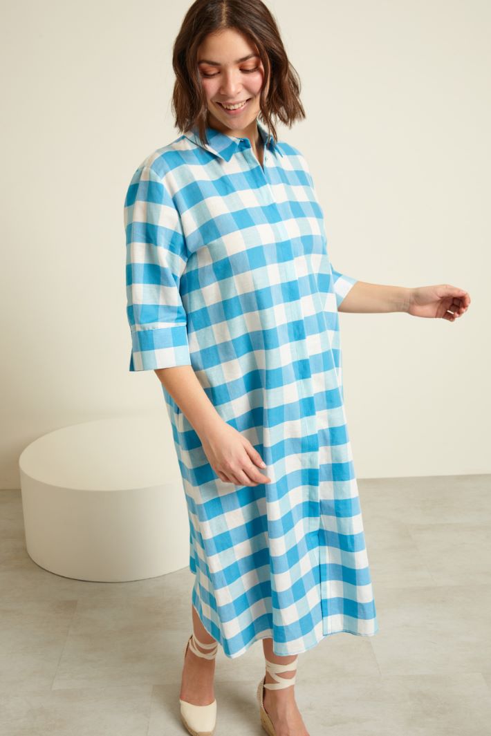 Abito chemisier in cotone e lino Fashion Market