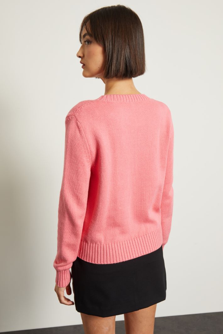 Maglia con intarsio e ricami Fashion Market