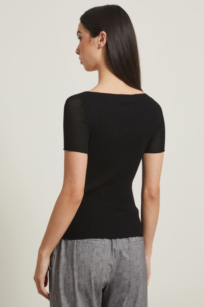 Maglia aderente con scollo quadrato Fashion Market