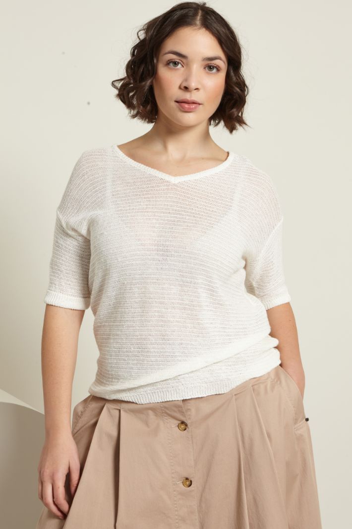 Maglia crèpe a maniche corte Fashion Market