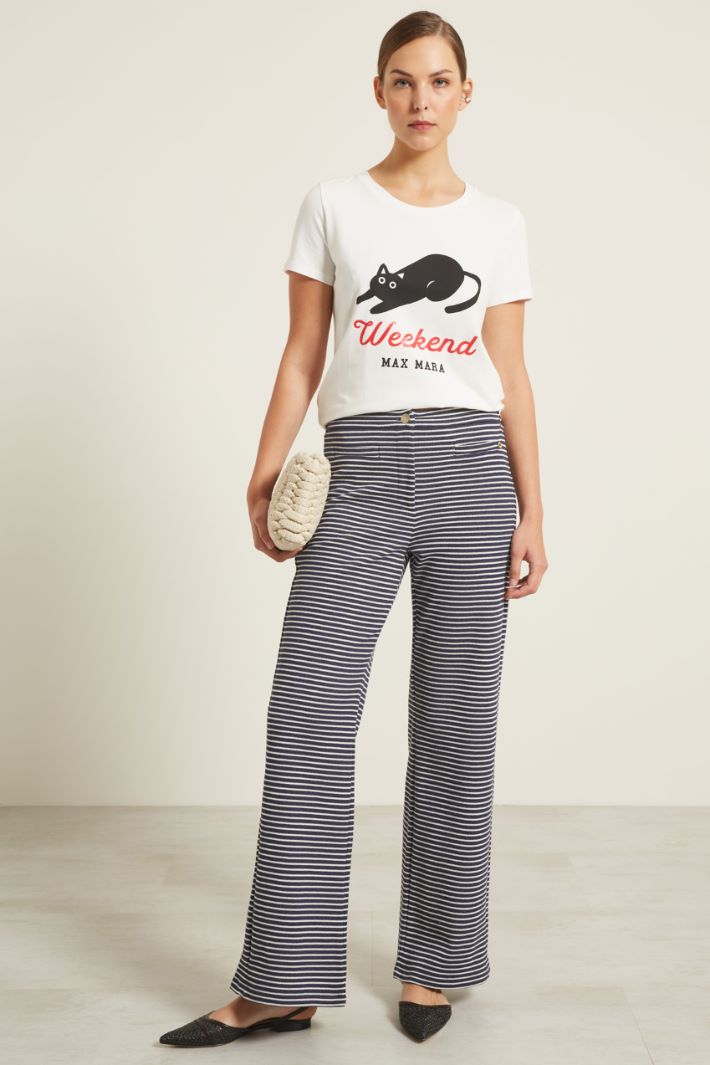 Pantaloni effetto piquet Fashion Market