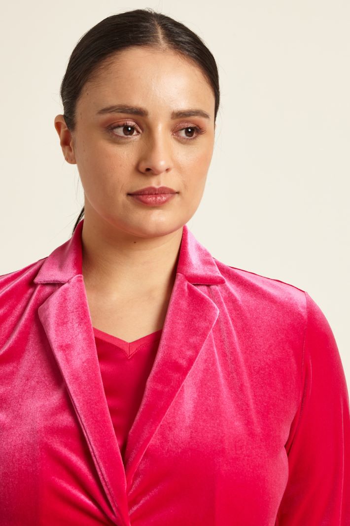 Blazer in ciniglia con cintura Fashion Market