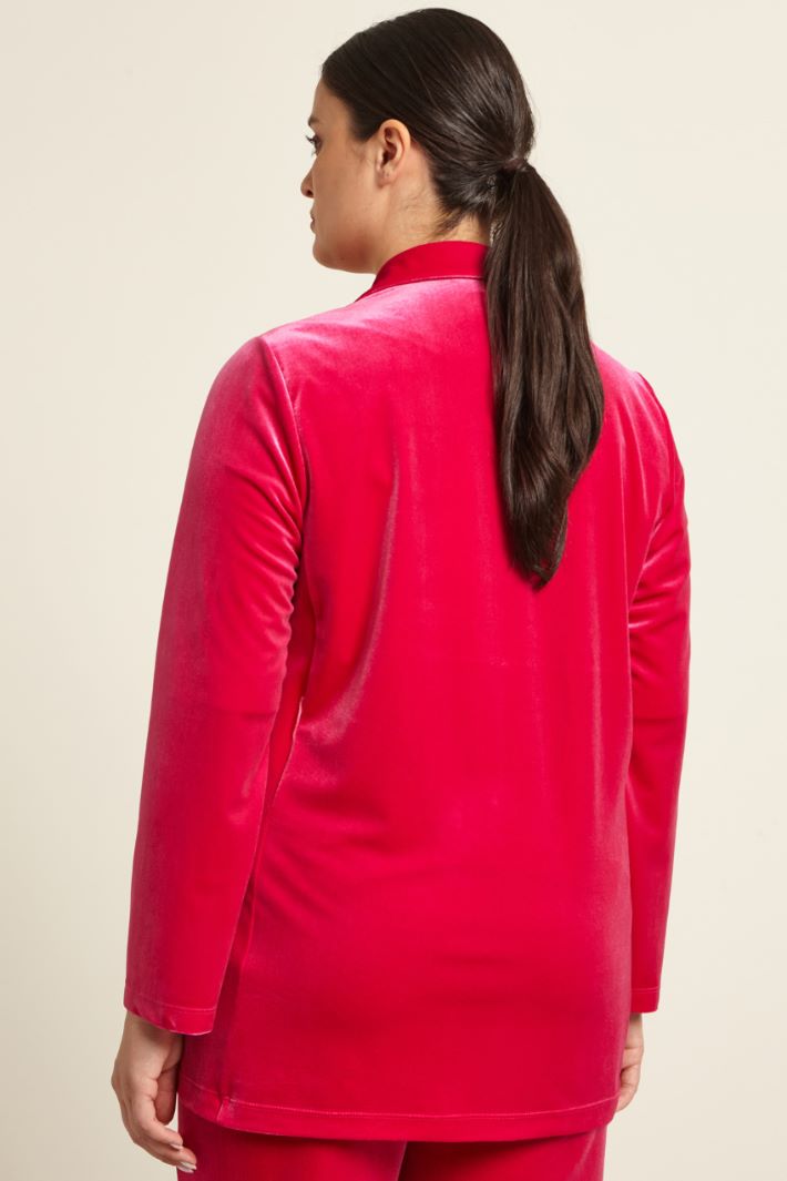 Blazer in ciniglia con cintura Fashion Market