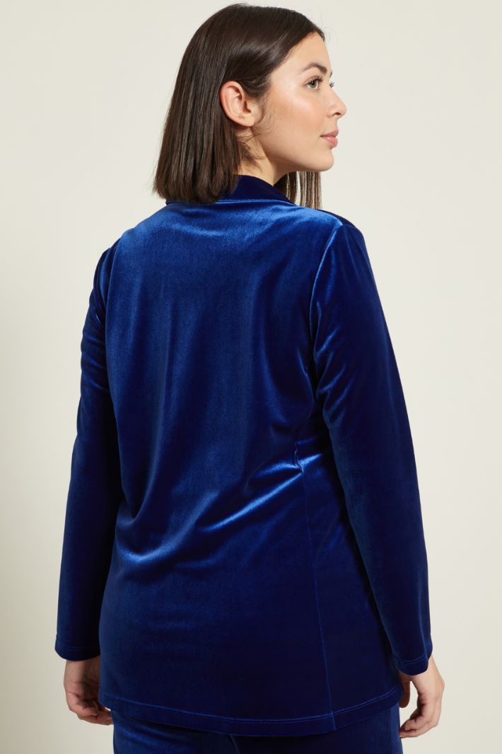 Blazer in ciniglia con cintura Fashion Market