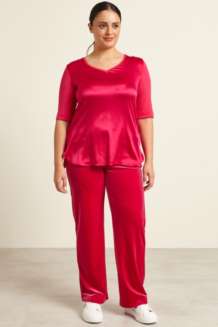 T-shirt in jersey e raso Fashion Market T-shirt in jersey e raso Fashion Market