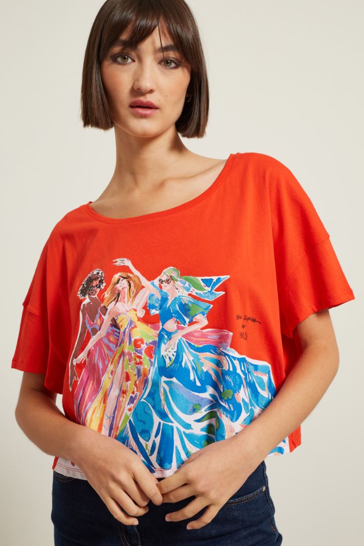 T-shirt cropped stampata Fashion Market
