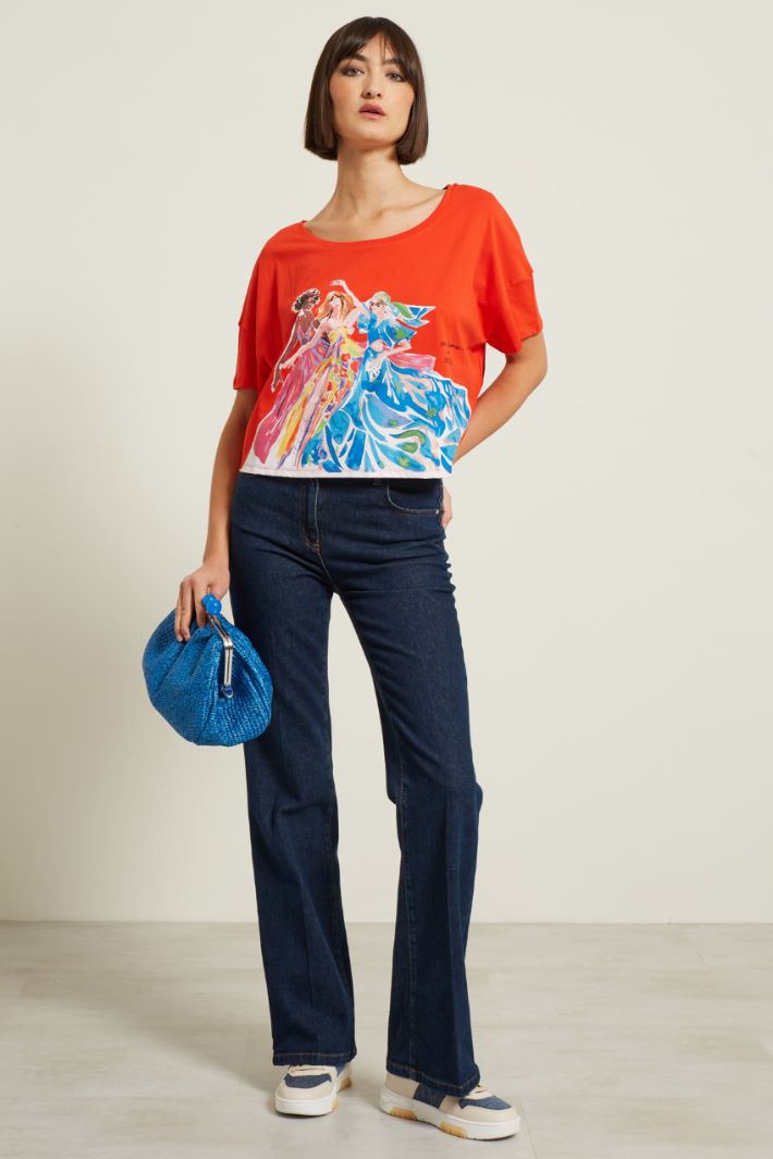 T-shirt cropped stampata Fashion Market