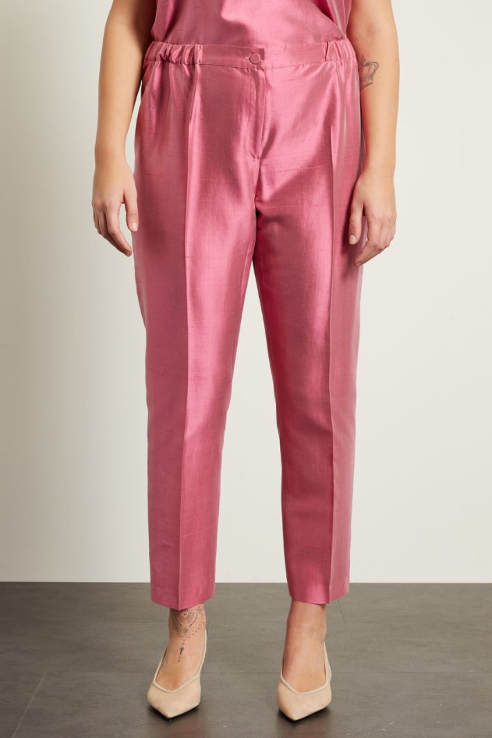 Pantaloni in shantung di seta Fashion Market