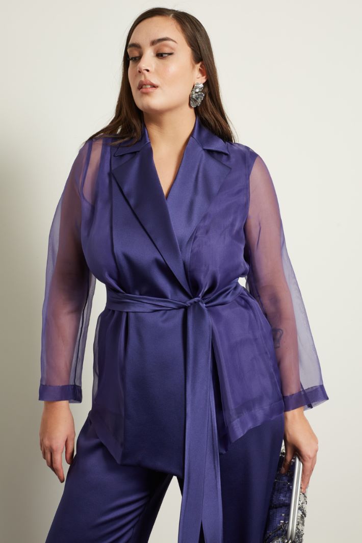 Blazer in organza con cintura Fashion Market