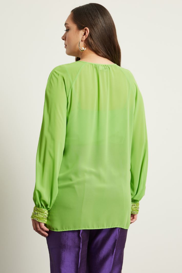 Blusa con perline ai polsi Fashion Market