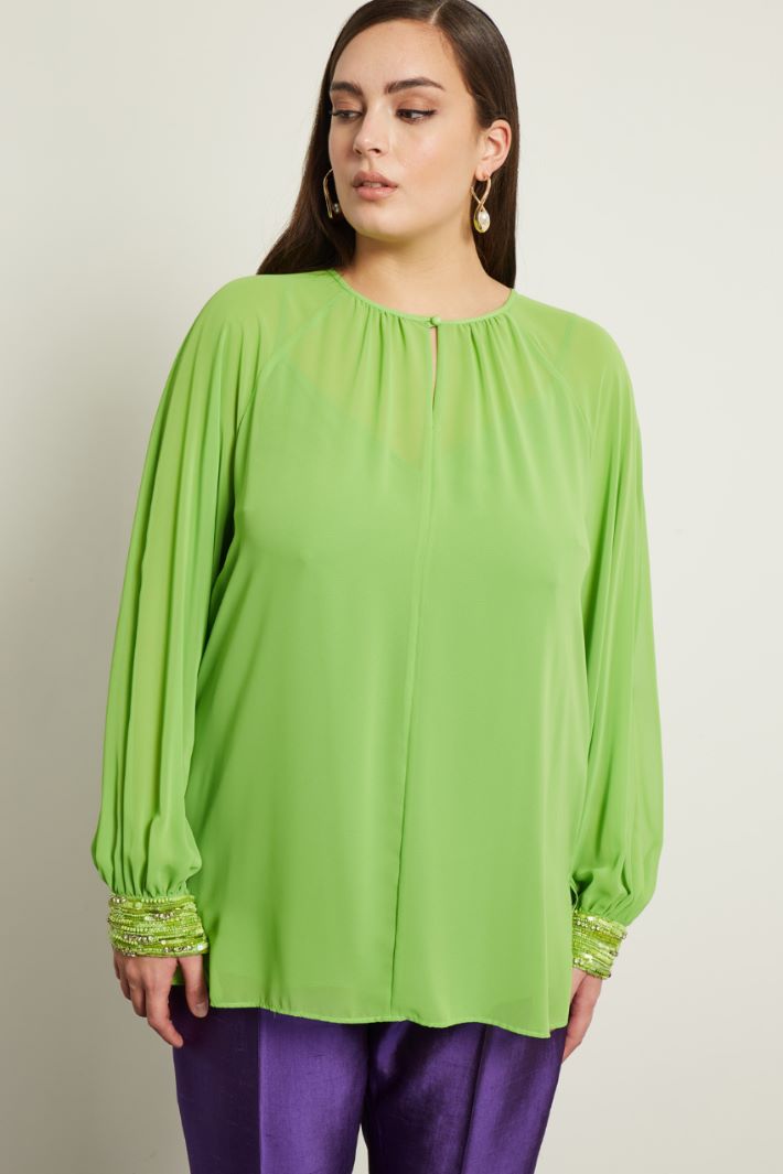 Blusa con perline ai polsi Fashion Market