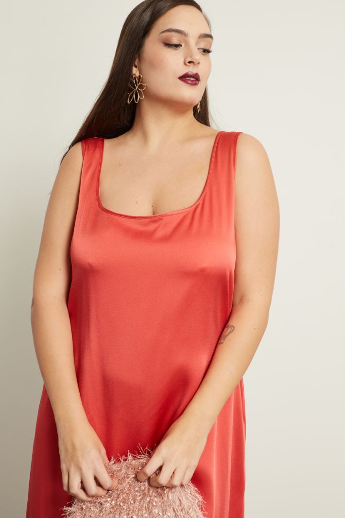 Abito in raso con tasche Fashion Market