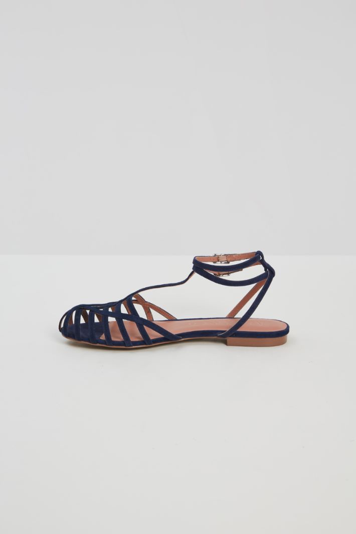 Sandali con listini in suede Fashion Market