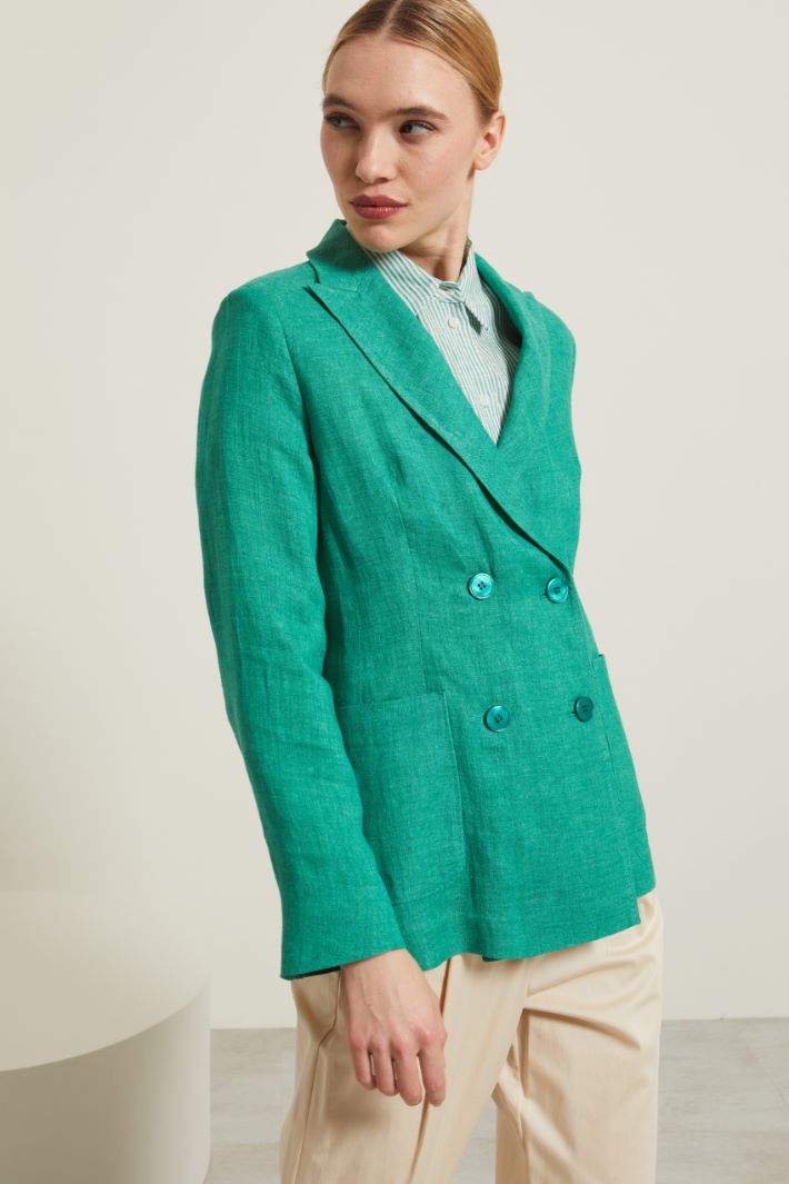 Blazer doppiopetto in stuoia Fashion Market