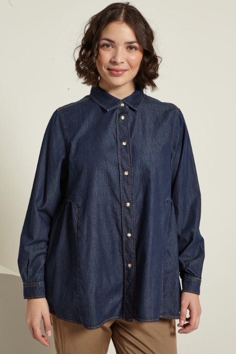 Camicia in denim con balza Fashion Market