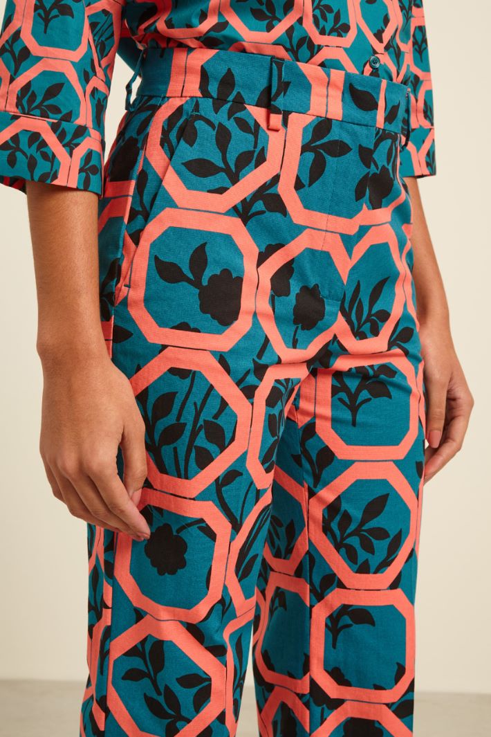 Pantaloni in faille stampato Fashion Market